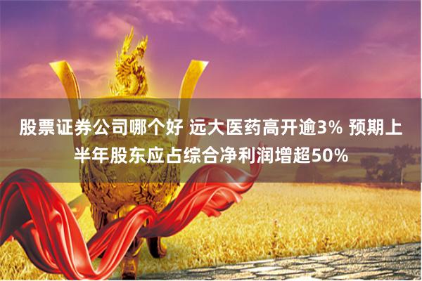 股票证券公司哪个好 远大医药高开逾3% 预期上半年股东应占综合净利润增超50%