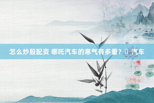 怎么炒股配资 哪吒汽车的寒气有多重？​汽车