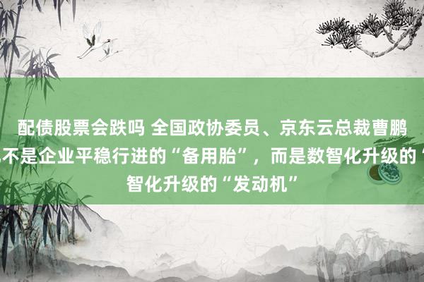 配债股票会跌吗 全国政协委员、京东云总裁曹鹏：国产化不是企业平稳行进的“备用胎”，而是数智化升级的“发动机”