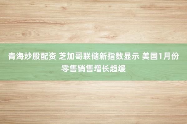 青海炒股配资 芝加哥联储新指数显示 美国1月份零售销售增长趋缓