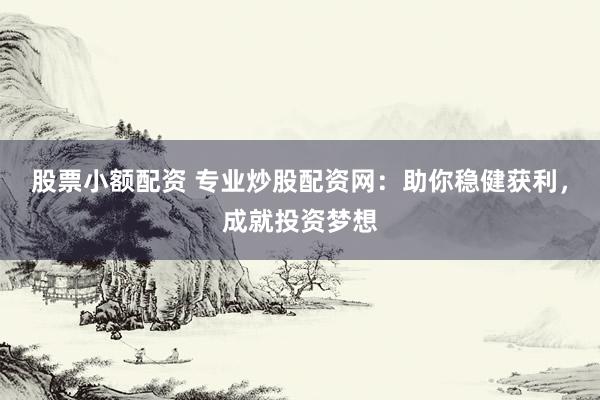 股票小额配资 专业炒股配资网：助你稳健获利，成就投资梦想